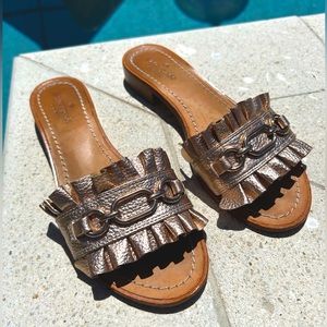 Kate Spade Rose Gold Beau Slide Sandal Flat